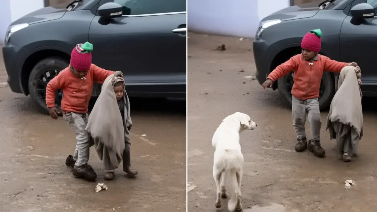 बारिश में बहन के लिए ढाल बना मासूम भाई, वीडियो देख भावुक हुए लोग