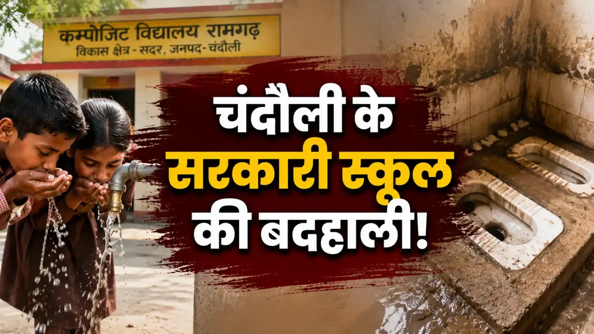 चंदौली के सरकारी स्कूल में बदहाली! क्या गरीब बच्चों को नहीं मिलना चाहिए शुद्ध पानी?