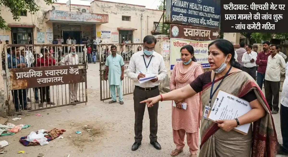 फरीदाबाद: पीएचसी गेट पर महिला की डिलीवरी का मामला, स्वास्थ्य विभाग ने बनाई जांच कमेटी