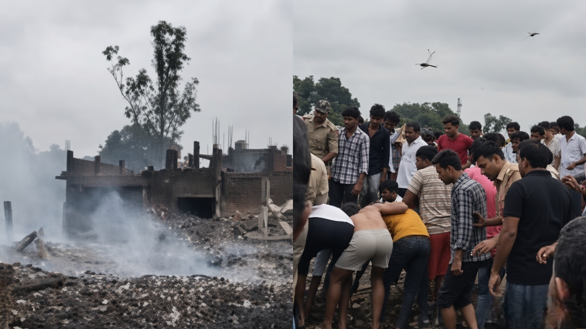 कौशांबी में दहला मनौरी मार्केट: पटाखा फैक्ट्री में भीषण विस्फोट से 2 किमी तक गूंजे धमाके, 5 की दर्दनाक मौत