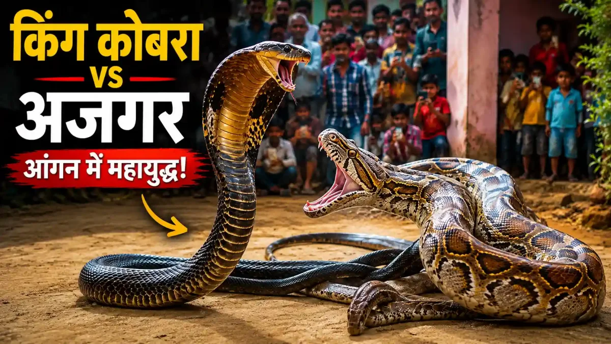 घर के आंगन में जब टकराए 'किंग कोबरा' और 'अजगर', थम गईं सांसें; जानिए फिर क्या हुआ