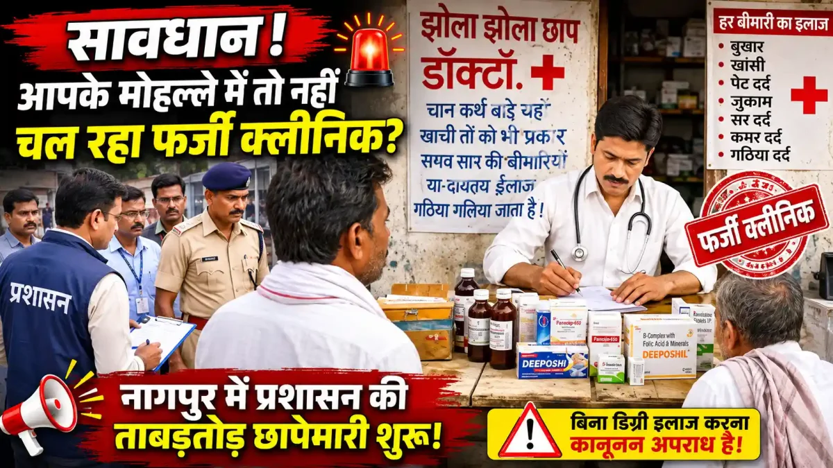 सावधान! आपके मोहल्ले में तो नहीं चल रहा फर्जी क्लीनिक? नागपुर में प्रशासन की ताबड़तोड़ छापेमारी शुरू
