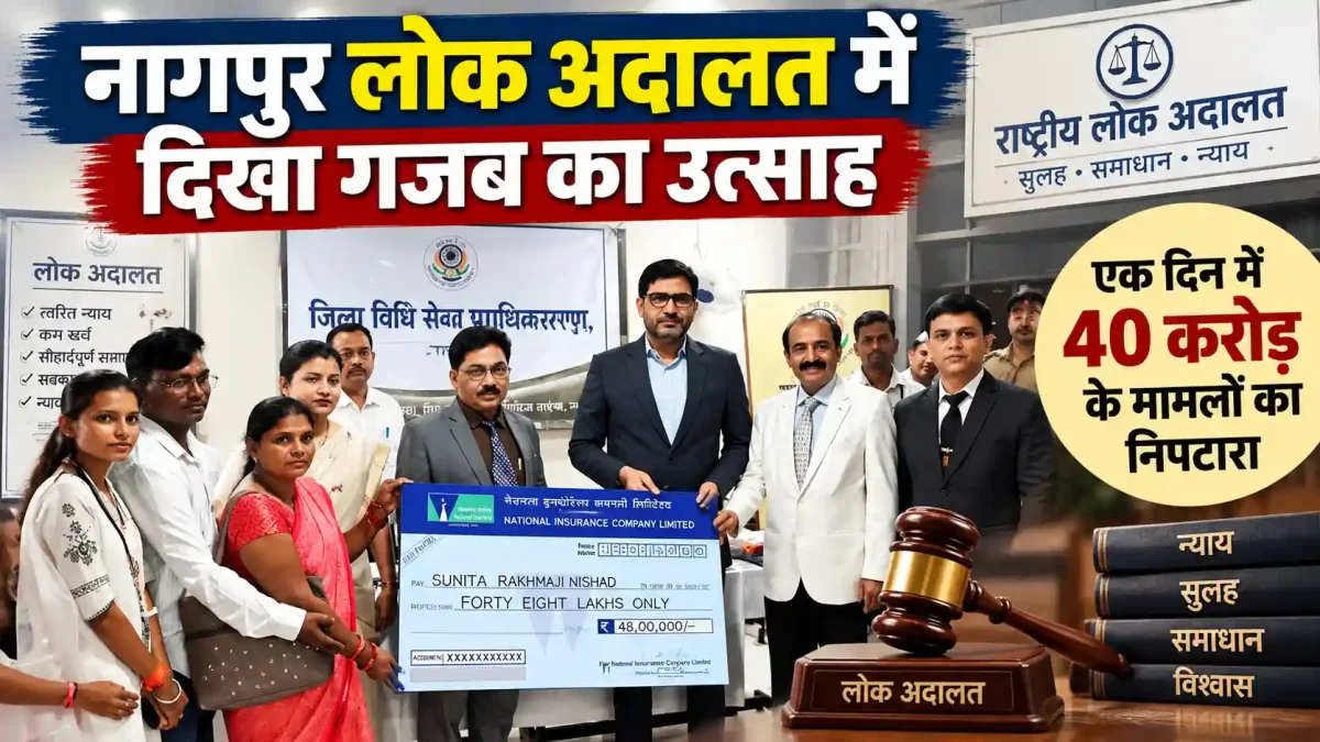 नागपुर लोक अदालत में दिखा गजब का उत्साह: एक दिन में 40 करोड़ के मामलों का निपटारा