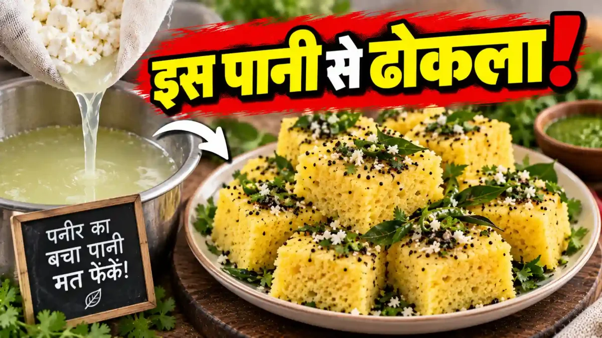 पनीर का पानी फेंकने की भूल न करें, मिनटों में बनाएं स्पॉंजी ढोकला