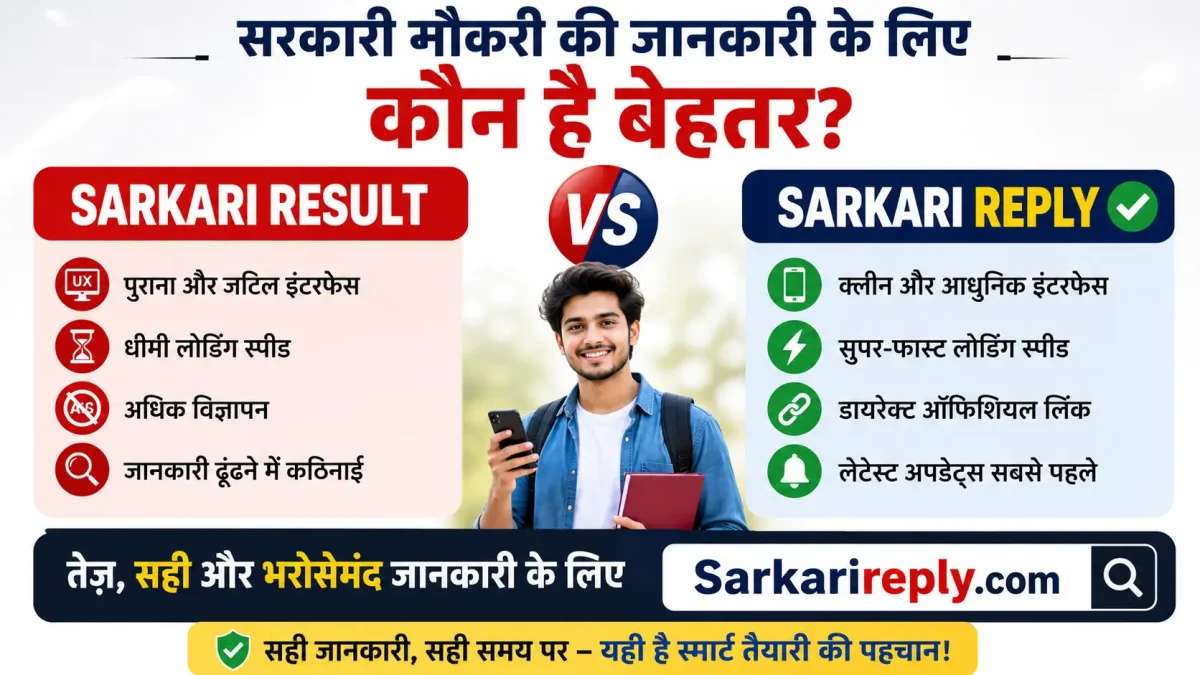 Sarkari Reply vs Sarkari Result: सरकारी नौकरी की त्वरित और सटीक अपडेट के लिए कौन सी साइट है बेस्ट?