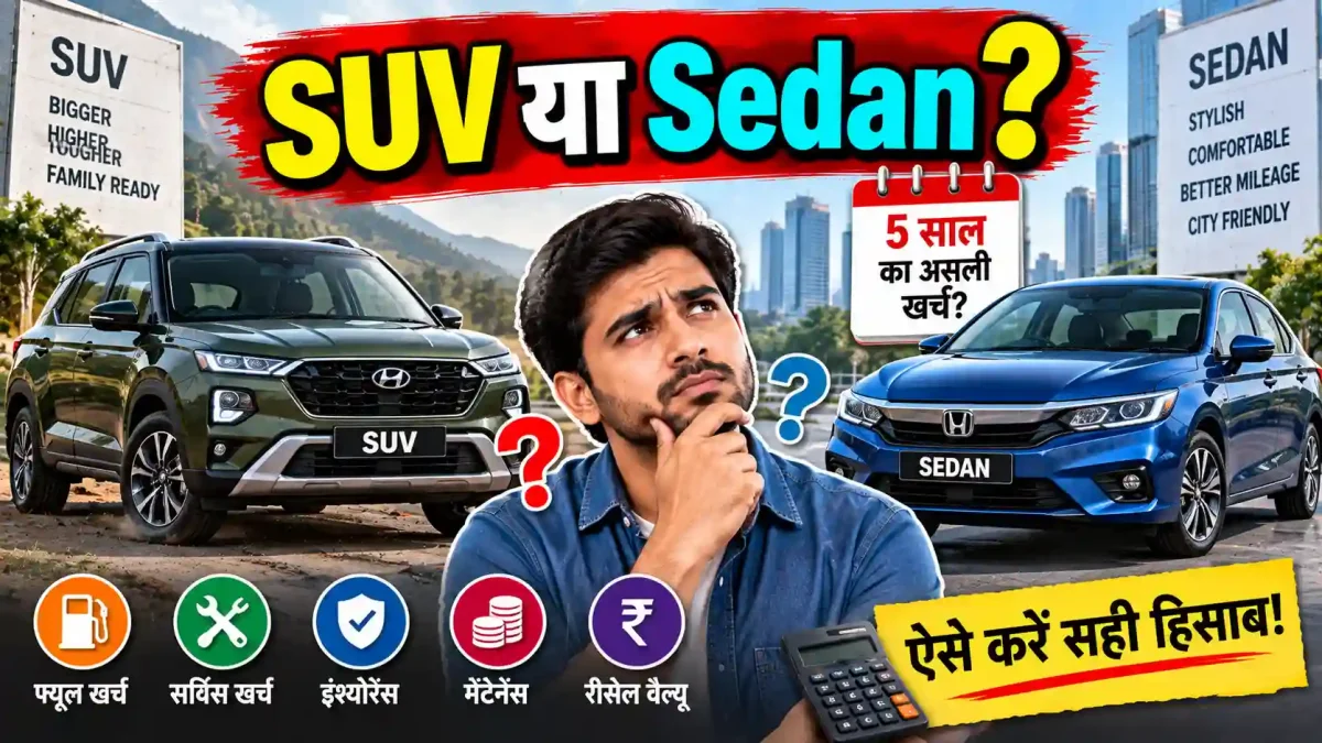 ₹10 लाख में SUV या Sedan? 5 साल में किस गाड़ी पर कम खर्च होगा, ऐसे करें सही हिसाब