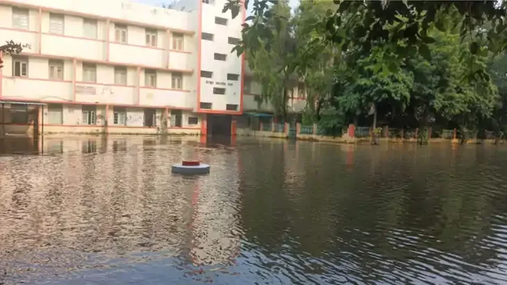 वीर कुंवर सिंह यूनिवर्सिटी परिसर में जलजमाव से हाल बेहाल, छात्रों में भारी गुस्सा