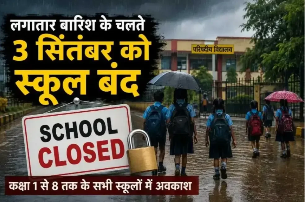 वाराणसी में भारी बारिश का कहर: 3 सितंबर को कक्षा 1 से 8 तक के सभी स्कूल बंद, आदेश जारी